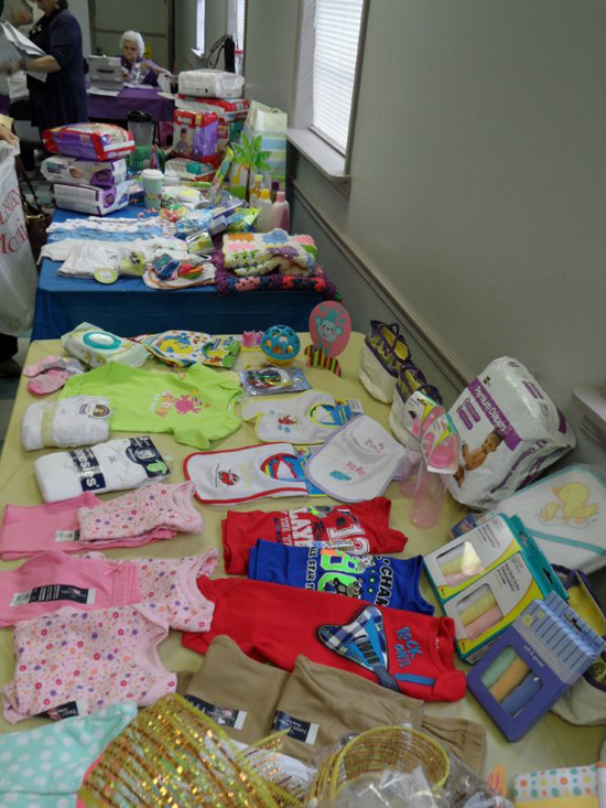 Photos submitted by Patricia Serio Baby Items donated by Club Members