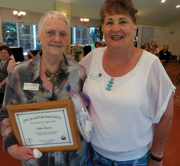 Elda Moyer Presented with a Certificate of Appreciation