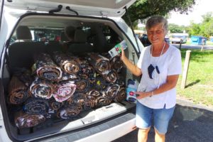 Member Aniko Solomonson filled her van with sleep mats