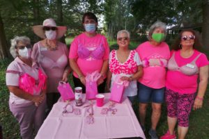 Contestants in the Pink Bra Competition
