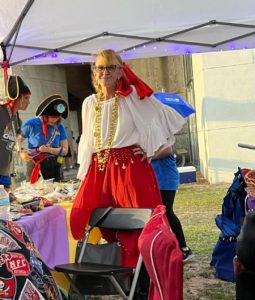  Club member Pam Blumenthal in pirate costume at Relay