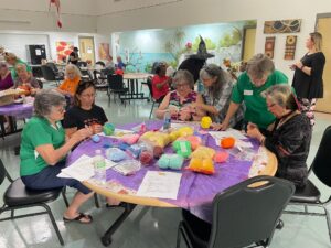 Club members crafting with Land O’Lakes Seniors