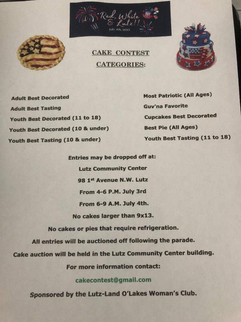 4th of July Cake Contest @ Lutz Community Center