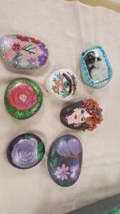 Beautiful painted stone art 