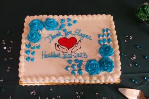 Cake Decorated with President's Theme "Hearts and Hands"