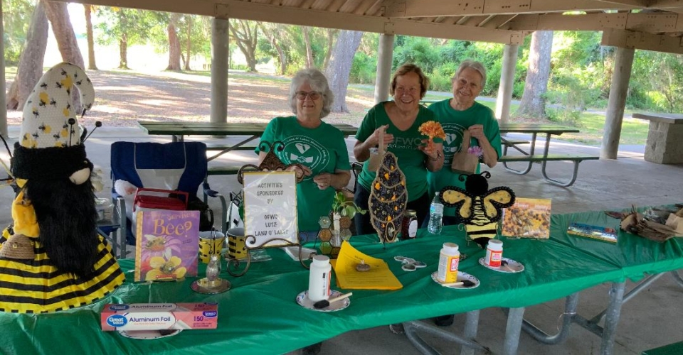 Club Members Preparing for Earth Day crafts