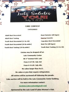 4th of July Charity Cake Contest @ Lutz Community Center