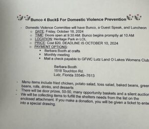 Domestic Violence Prevention Luncheon & Bunco @ Heritage Park