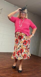 Member showing off her outfit