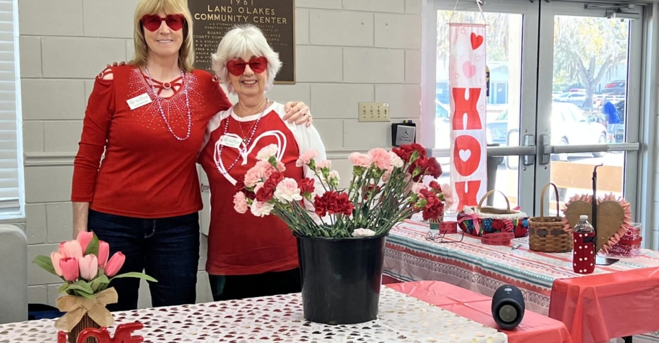 Greeters at Club's Galentine's Day Event