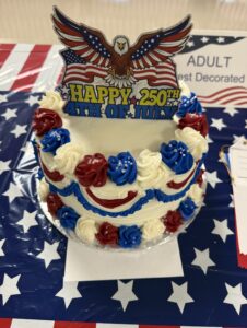 A second patriotic cake on display.